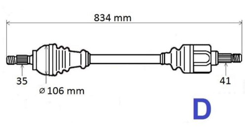 Vänster halvaxel 1614305480 Jumper Boxer  Ducato 2.2HDI