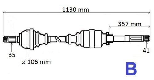 Höger halvaxel 1614305680 Jumper Boxer Ducato 2.2HDI