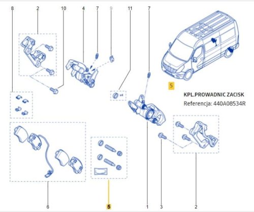 Reparationssats för bromsok R Master 3 – fram/bak  440A00024R