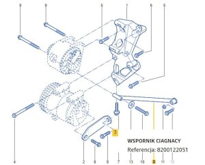 Generatorstöd Renault 1,6 16V  8200122051