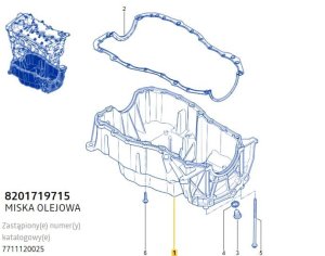 Oljetråg Renault 1,6 16V 8201719715