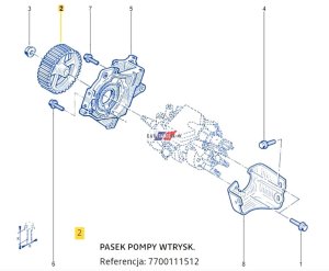 Hjul  Wtr-pump Renault 1.9D F8Q 7700111512