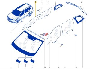 Rätt framrutan Renault Koleos 2 803000438R