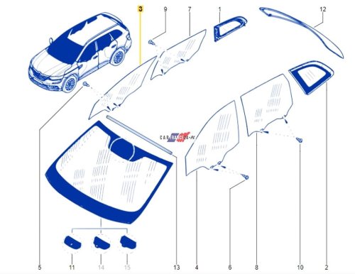 Rätt framrutan Renault Koleos 2 803000438R