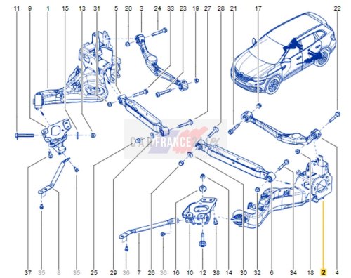Vingarm  Vänster bakre nedre 2,0 DCI 555025HA0B OE Renault Koleos 2 4x4