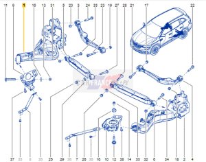 Höger bakre nedre länkarm 2,0 DCI 555015HA0B OE Renault Koleos 2 4x4