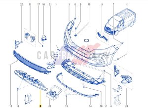 Stötfångarförstärkning fram 6209000Q0A Ny OE Renault Trafic 3