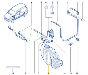 Sprayflaskor 2748000QAF Ny OE Renault Kangoo