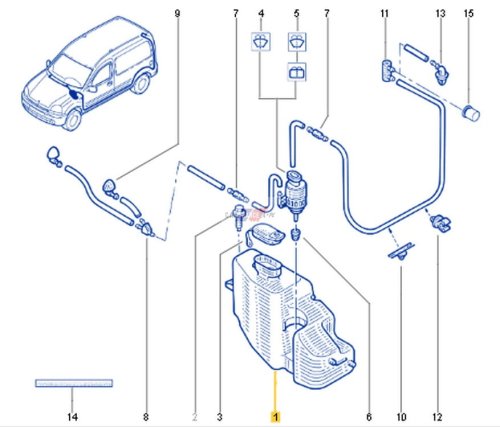 Sprayflaskor 2748000QAF Ny OE Renault Kangoo