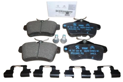 Bromsbelägg bak 1608681680 Nya original Citroen Peugeot C4 II