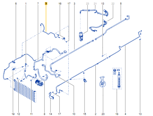 Klimatiseringsslang 2,0 DCI 924717645R Ny OE Renault Trafic