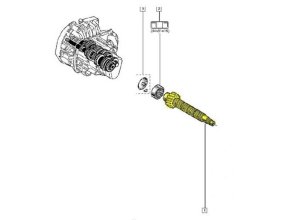 Växellådsaxel JH3 6001548614 Ny OE  Renault Clio III Twingo