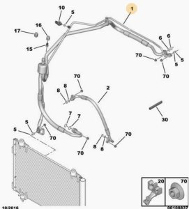 Klimatiseringsslang 2,0 HDI 6477D8 Ny OE Citroen Peugeot C4 Picasso 06-
