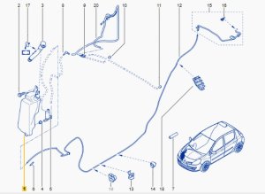 Sprinklerbehållare 7701058023 Renault Clio III Original