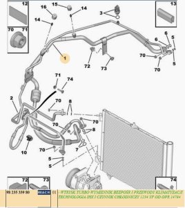 Klimatiseringsslang 9823533980 Ny OE Citroen Peugeot 208