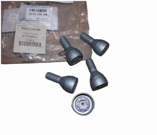 Hjulskruvar 8201724188 Stöldskyddssats Renault Original Ny