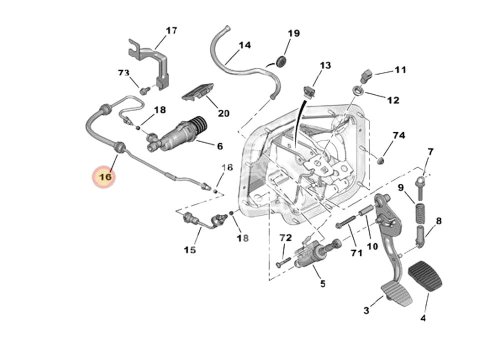 Hydraulikslang 215619 Citroen Peugeot Original