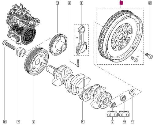 Dubbelt masshjul 123000785R Koleos Qashqai 2.0DCI