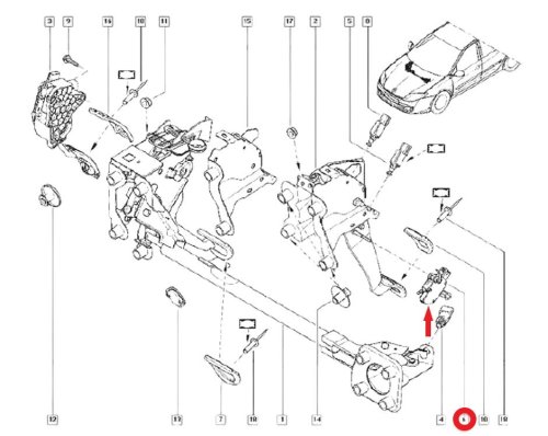 Kopplingspedalsensor Original 2530000QAA Laguna Megane