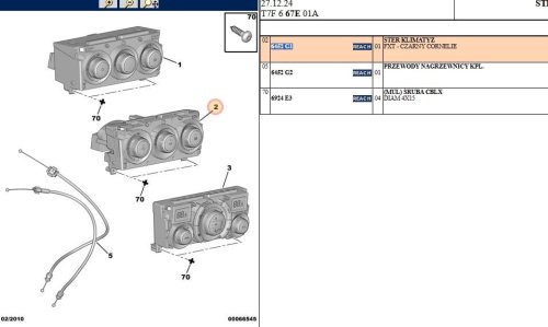 Klimatanläggningens kontrollpanel Peugeot 308 6452G1 T1000220K Begagnad originaldel