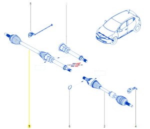 Drivaxel höger original 391000926R Clio 4 1.2TCE