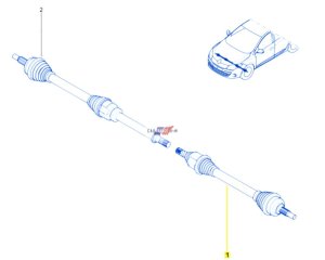 Vänster drivaxel Original 391013387R Megane 3 1.5DCI