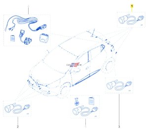 Parkeringssensor Pdc Original 2599800Q0D Clio 4 Megane 3