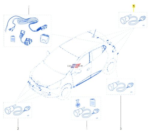 Parkeringssensor Pdc Original 2599800Q0D Clio 4 Megane 3
