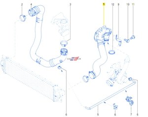 Luftslang nedtill Original 8200605907 Master 2 2.5DCI