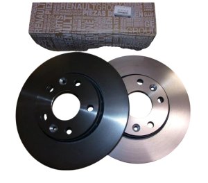 Bromsskivor, komplett sats fram 402067816R Renault Express 280x24 ventilerade, original, nya