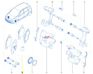 Bromsbelägg. R Megane 3 08- Prz 1.4-1.6 410605961R