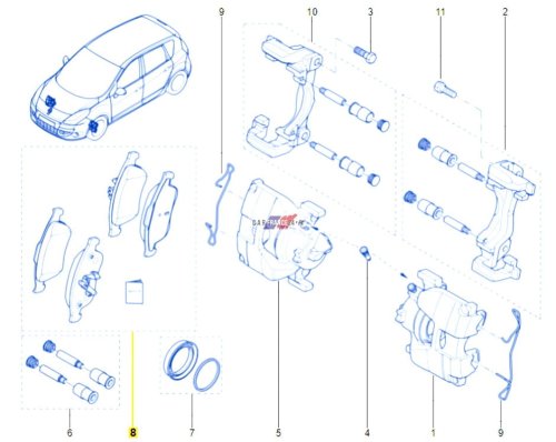 Bromsbelägg. R Megane 3 08- Prz 1.4-1.6 410605961R
